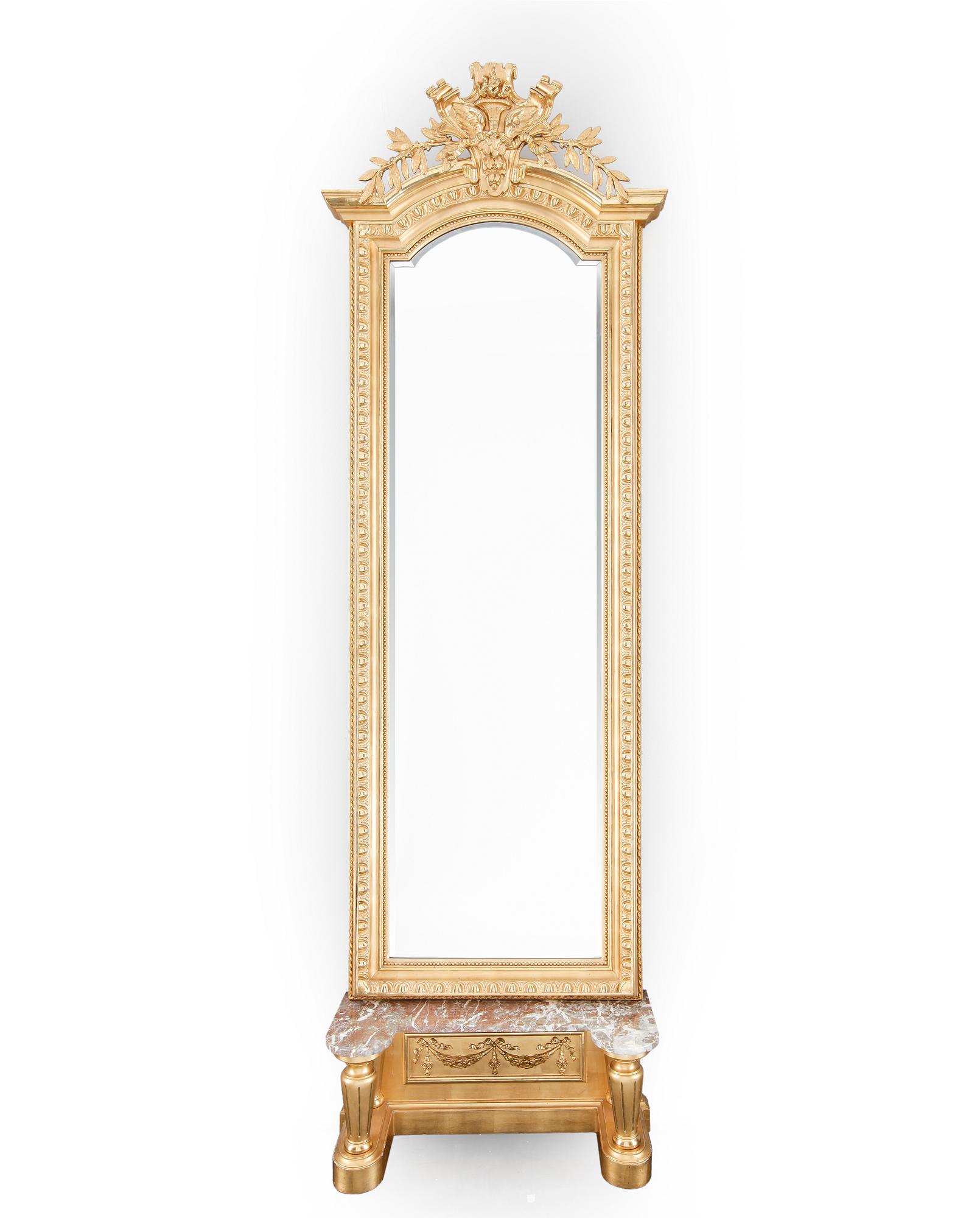 SPEGEL med KONSOLBORD, nyrokoko, 1800-talets slut.