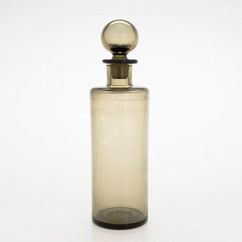 Saara Hopea, karaff, modell 1518 och dricksglas, 10 st modell 2702, Nuutajärvi Notsjö. I produktion 1956-1966.