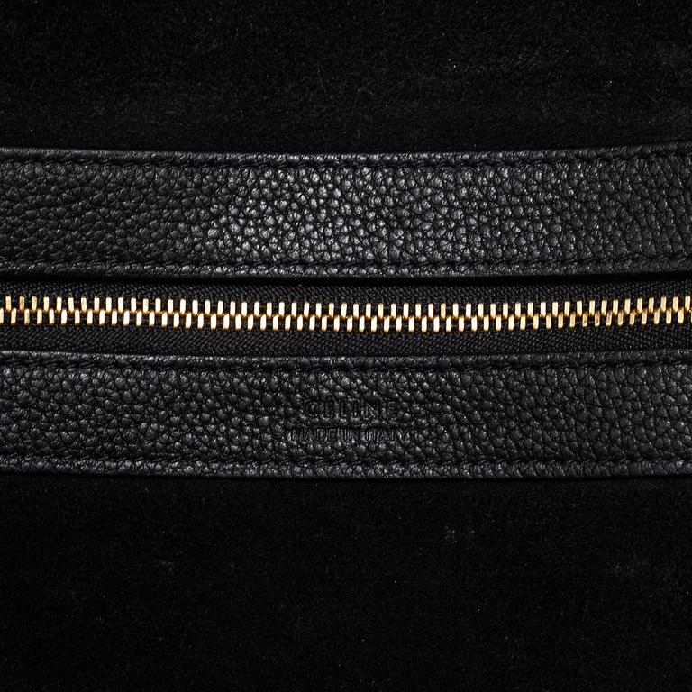 CÉLINE, a black calf leather 'Cabas Phantom' tote bag.