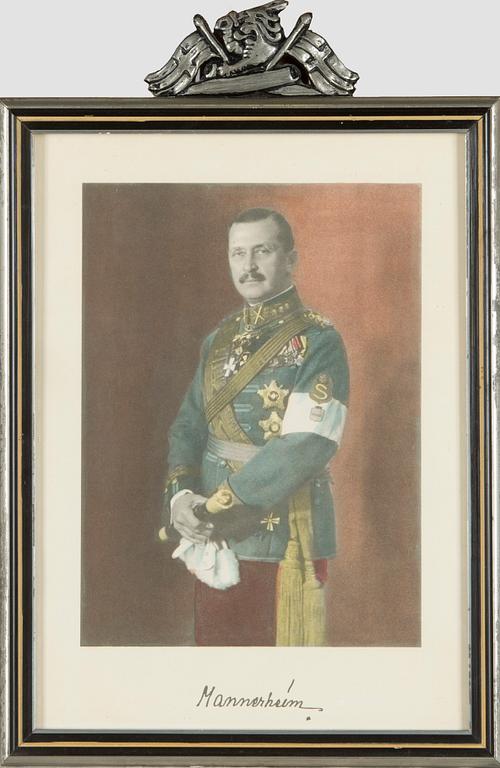 Mannerheim, print in frame, coloured.