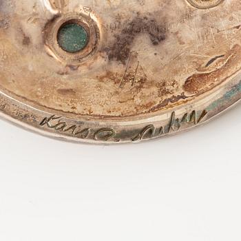 Lars Arby, a bracelet, sterling silver with green stones, Gothenburg 1967.