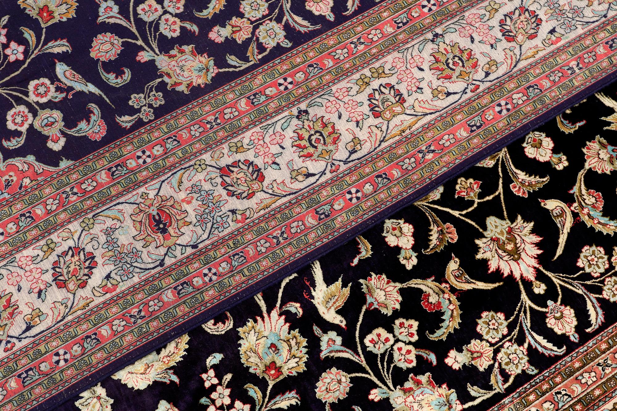 A CARPET, Figural silk Qum, signerad, 300 x 196 cm.