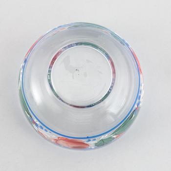 Skålar, glas 12 st, rosdekor, möjligen Ryssland, 1900-tal.