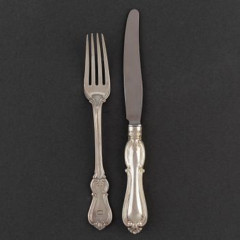 24 psc silver cutlery, 'Olga' 1870-1970s, Stockholm.