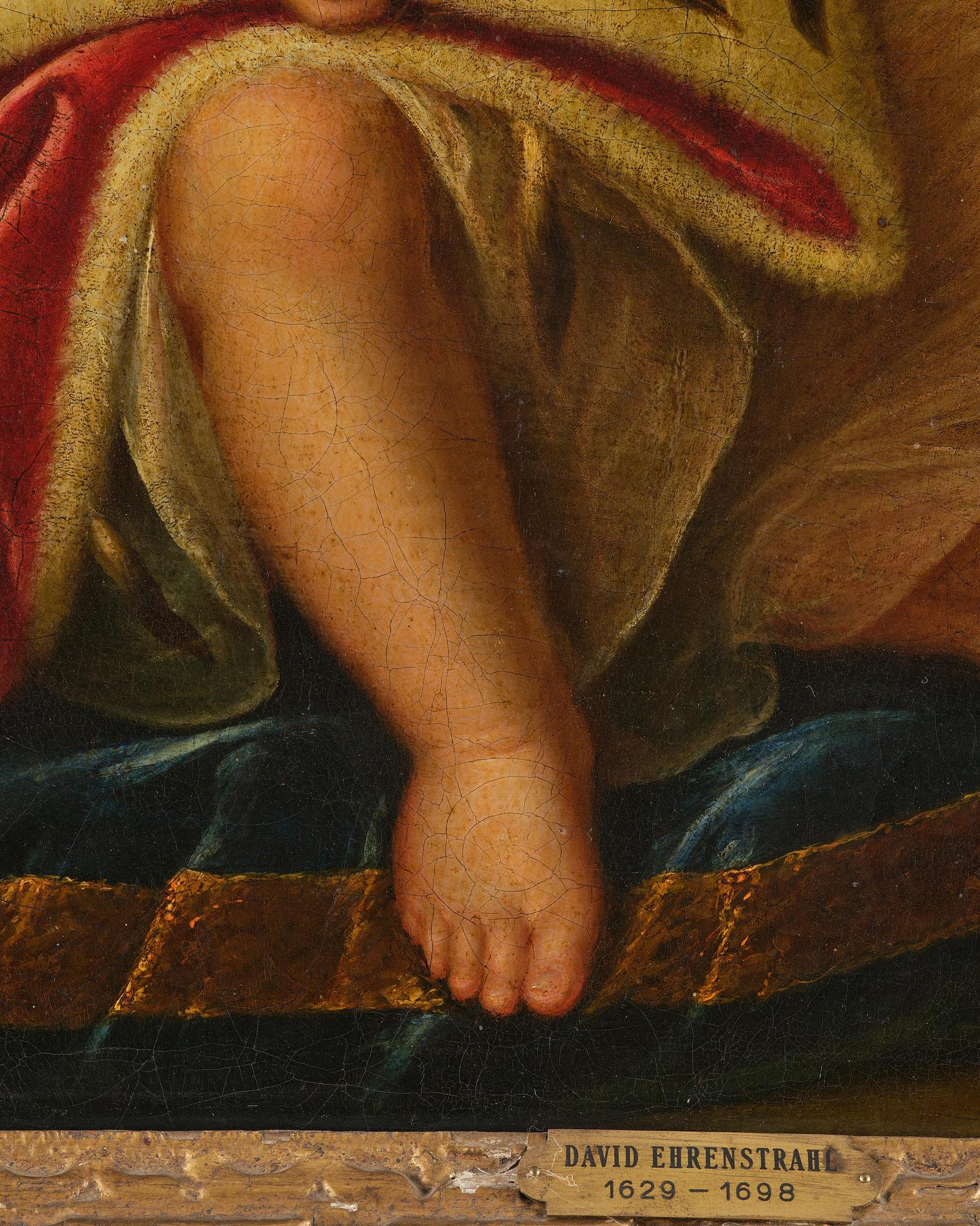 Nicolaes Maes, hans krets, Porträtt av en pojke i hermelinfodrad mantel och mops.