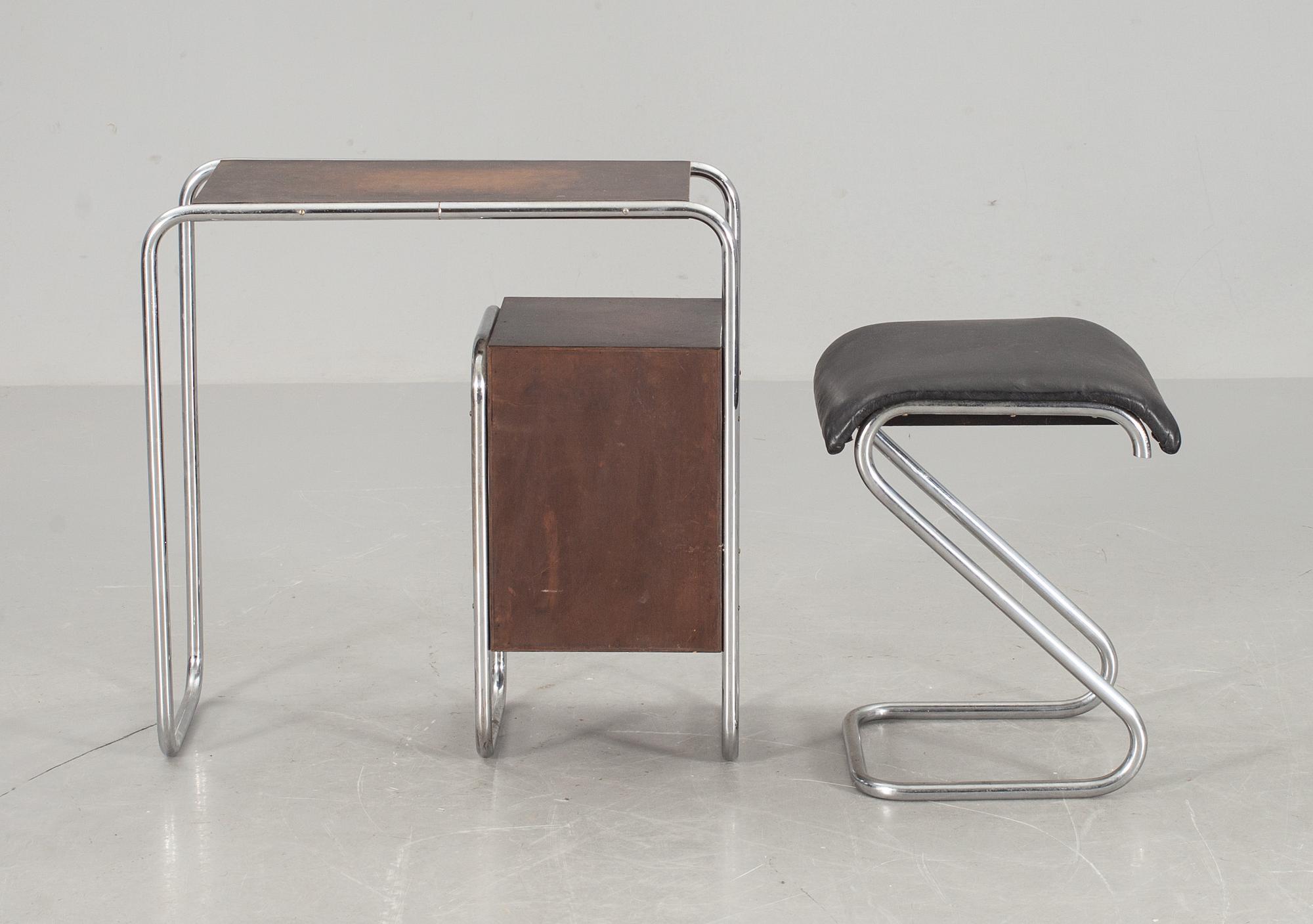 SMINKBORD, STOL och SPEGEL, funkis, 1939/40-tal.