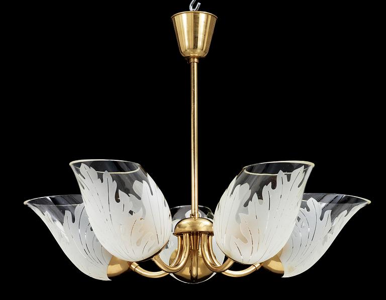 TAKLAMPA, Bodén för Glössner co, 1940/50-tal. H 50.