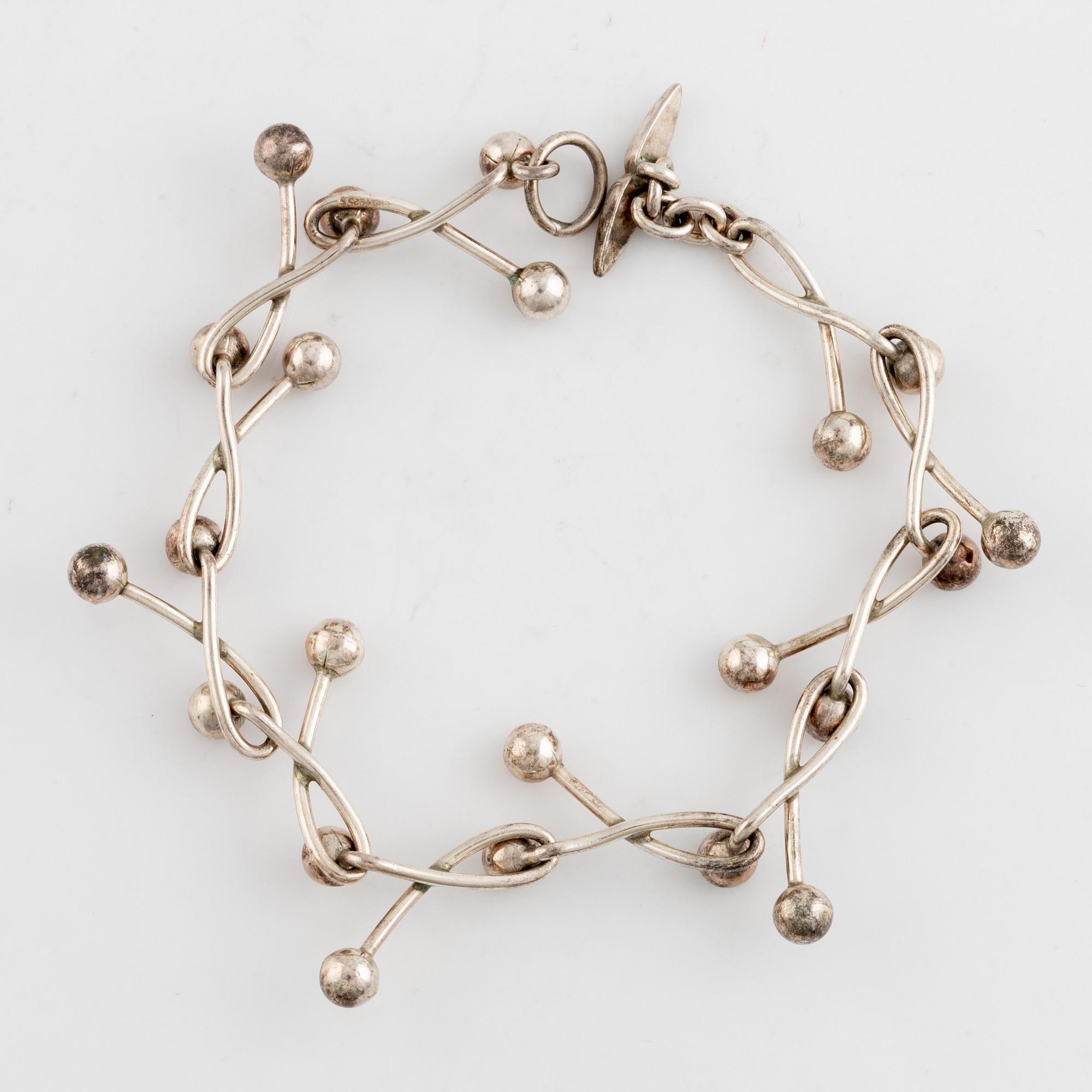 Niels Erik From. Collier samt armband, silver.