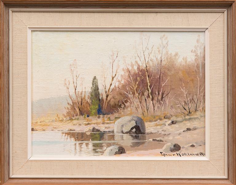 EJNAR KOHLMANN, öljy kankaalle, pingotettu levylle, signeerattu.