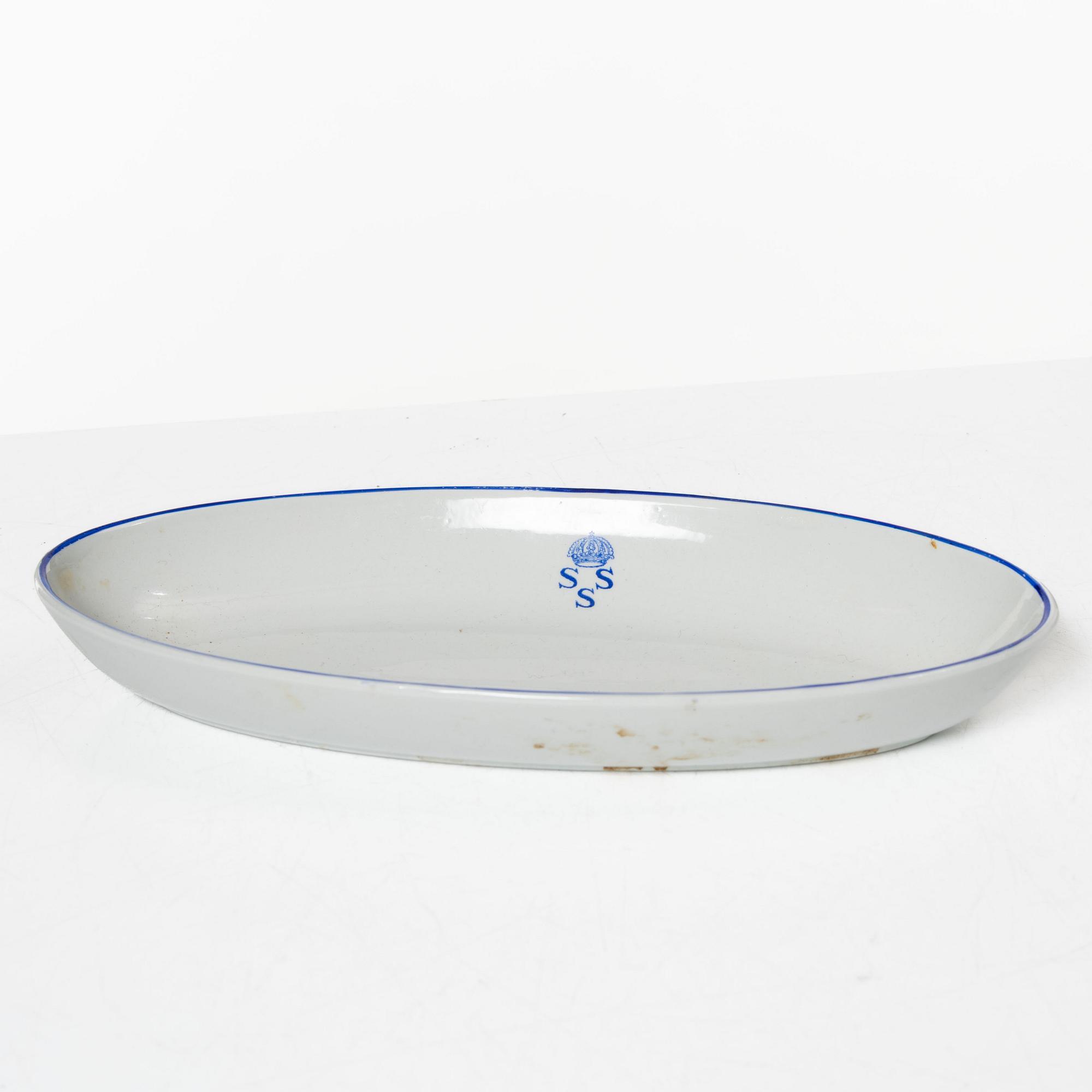 Matservis, 45 delar, porslin, "Kungliga Svenska Segelsällskapet", tillverkad för Nordiska Kompaniet, Rörstrand.