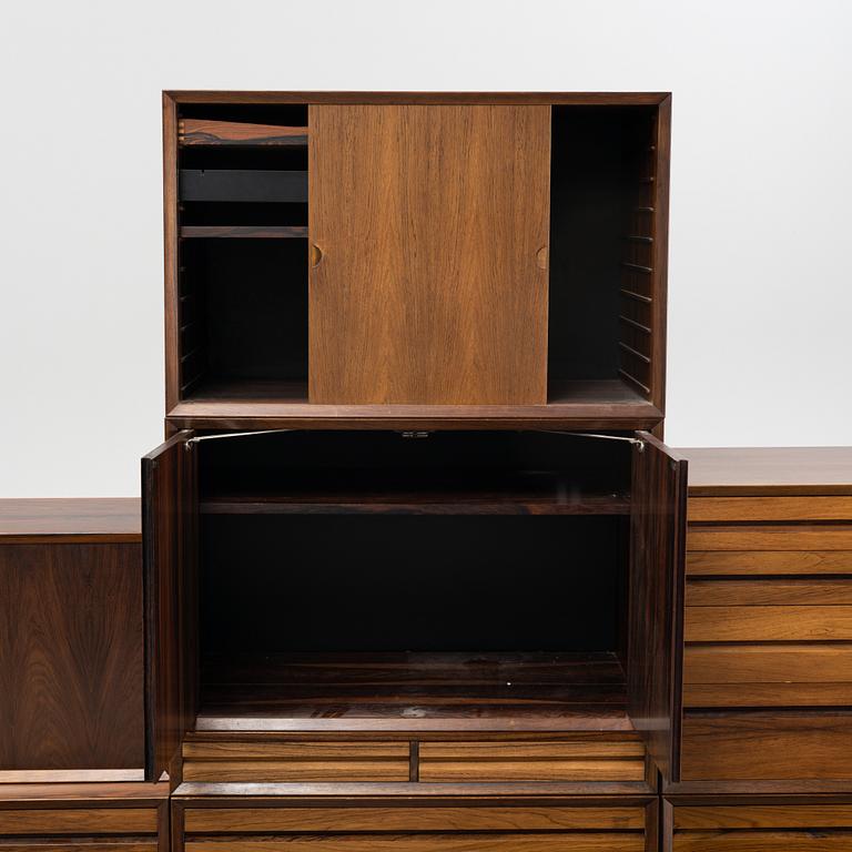 Poul Cadovius, a rose wood veneered 'Royal System' shelving system, Danmark, 1960s/70s.