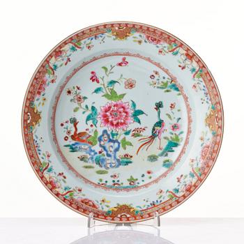 A set of five famille rose double peacock dishes, Qing dynasty, Qianlong (1736-95).