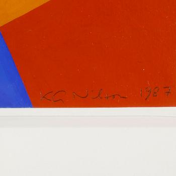 K G ( KARL GUSTAF) NILSON, gouache, signerad och daterad 1987.
