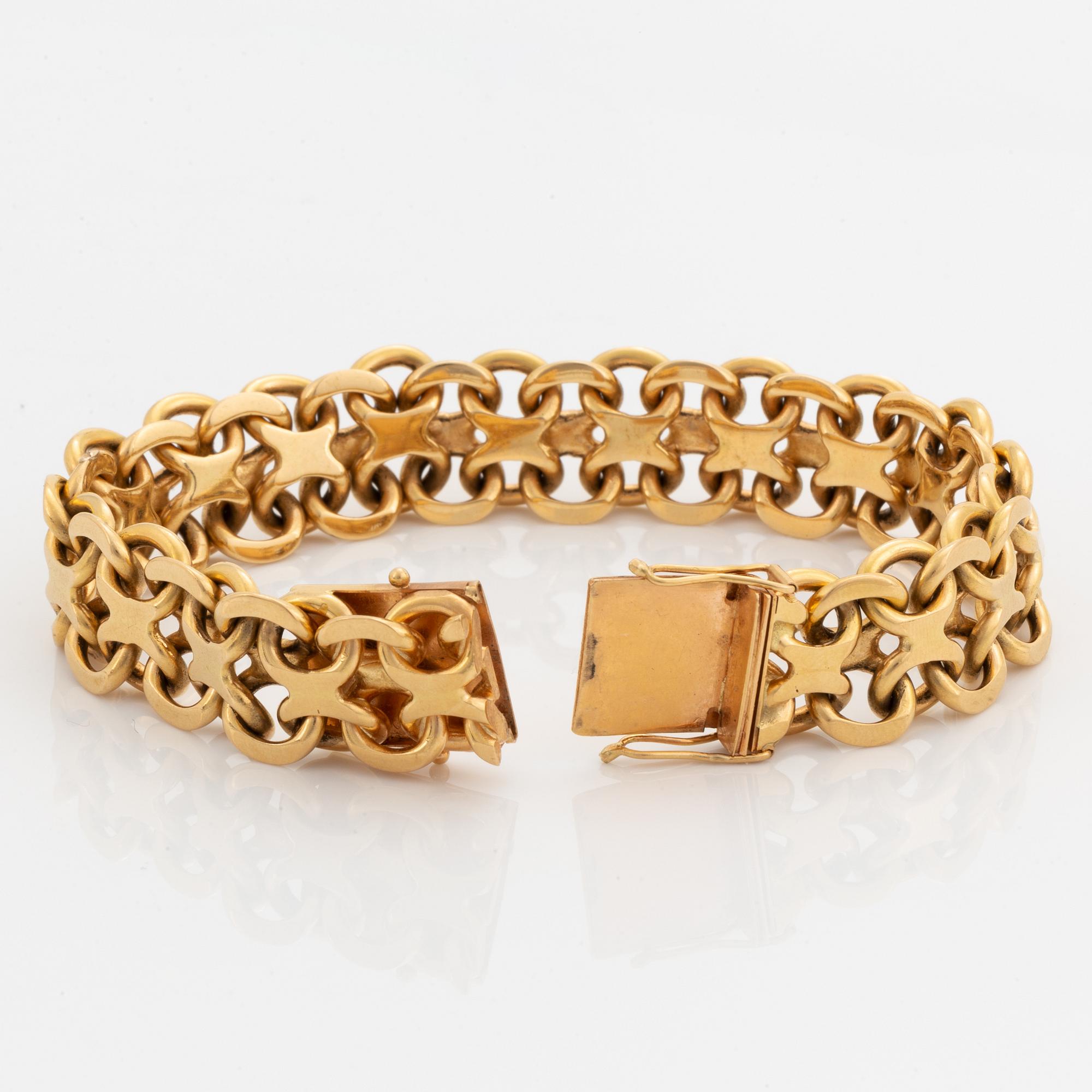 18K gold bracelet, Bröderna Hedens Guldateljé, Stockholm, 1960.