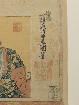Utagawa Kunisada, Porträtt av skådespelardynastin Ichikawa.
