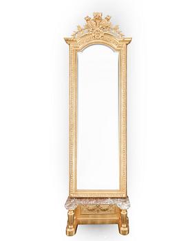 SPEGEL med KONSOLBORD, nyrokoko, 1800-talets slut.
