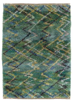 430. Barbro Nilsson, a carpet, 'Sommarvägar, grön' knotted pile, c 117 x 88 cm, signed AB MMF BN.