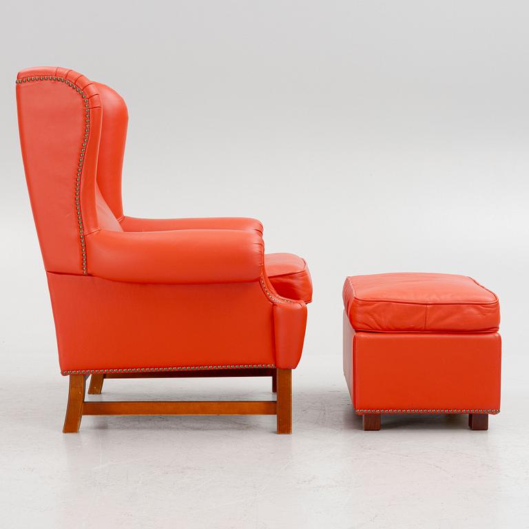 Ragnar Helsén, a model "3543"/"Oxford" armchair with ottoman, Stjernsmöbler/Firma Svenskt Tenn, Sweden.