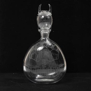 Sven Palmqvist, a decanter, Orrefors, 1958.