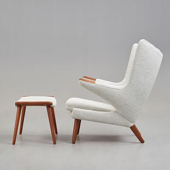 Hans J. Wegner, a "Papa bear" armchair and ottoman for AP-stolen, Denmark.