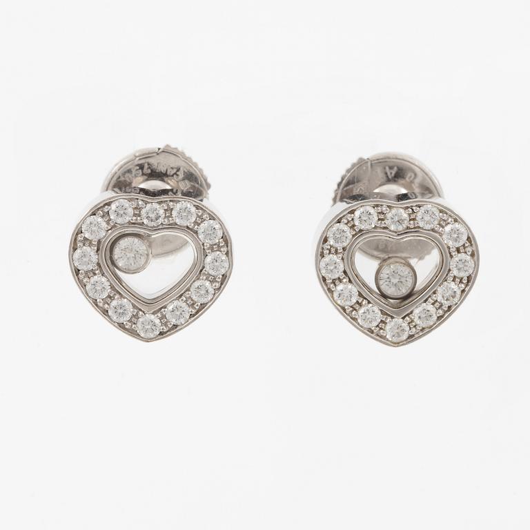 Chopard, earrings, "Happy diamonds", 18K white gold with brilliant-cut diamonds.