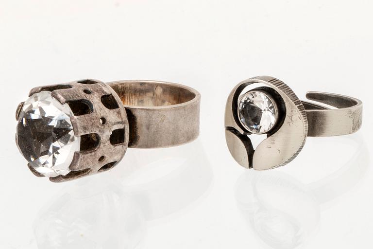 Silver jewellery, rock crystal, Karl Laine, Stigbert and others, 6 lots.
