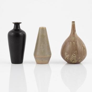 A set of nine stoneware miniatures, vases and bowls, Rörstrand.