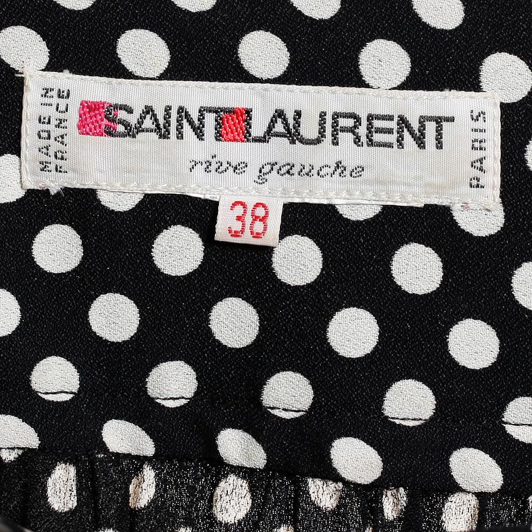 YVES SAINT LAURENT, black and white dress.