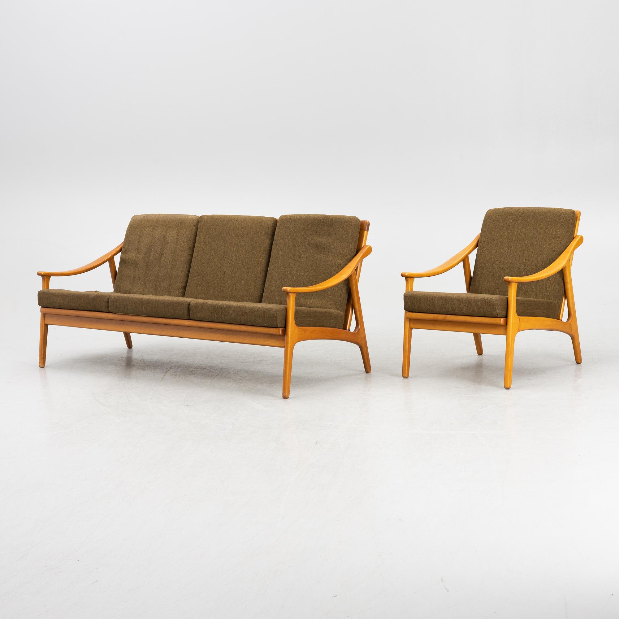 Soffa och fåtölj, Bejra Möbel, Tibro, 1960-tal.
