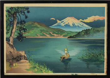 Yoshimoto Masao, "Fuji From Lake Ashi", post 1951.
