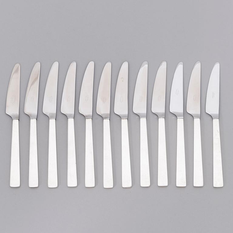 BERTEL GARDBERG, a 108-piece set of "Birgitta" silver cutlery, marked BG, Hopeatehdas oy, Helsinki 1956-61.