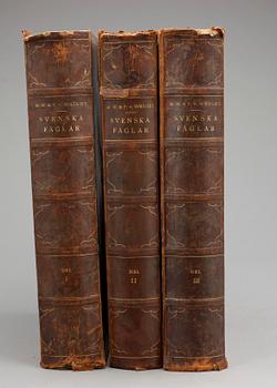 BÖCKER, 3 vol, M, W & F von Wright, "Svenska Fåglar", Stockholm, 1924 resp 1929.
