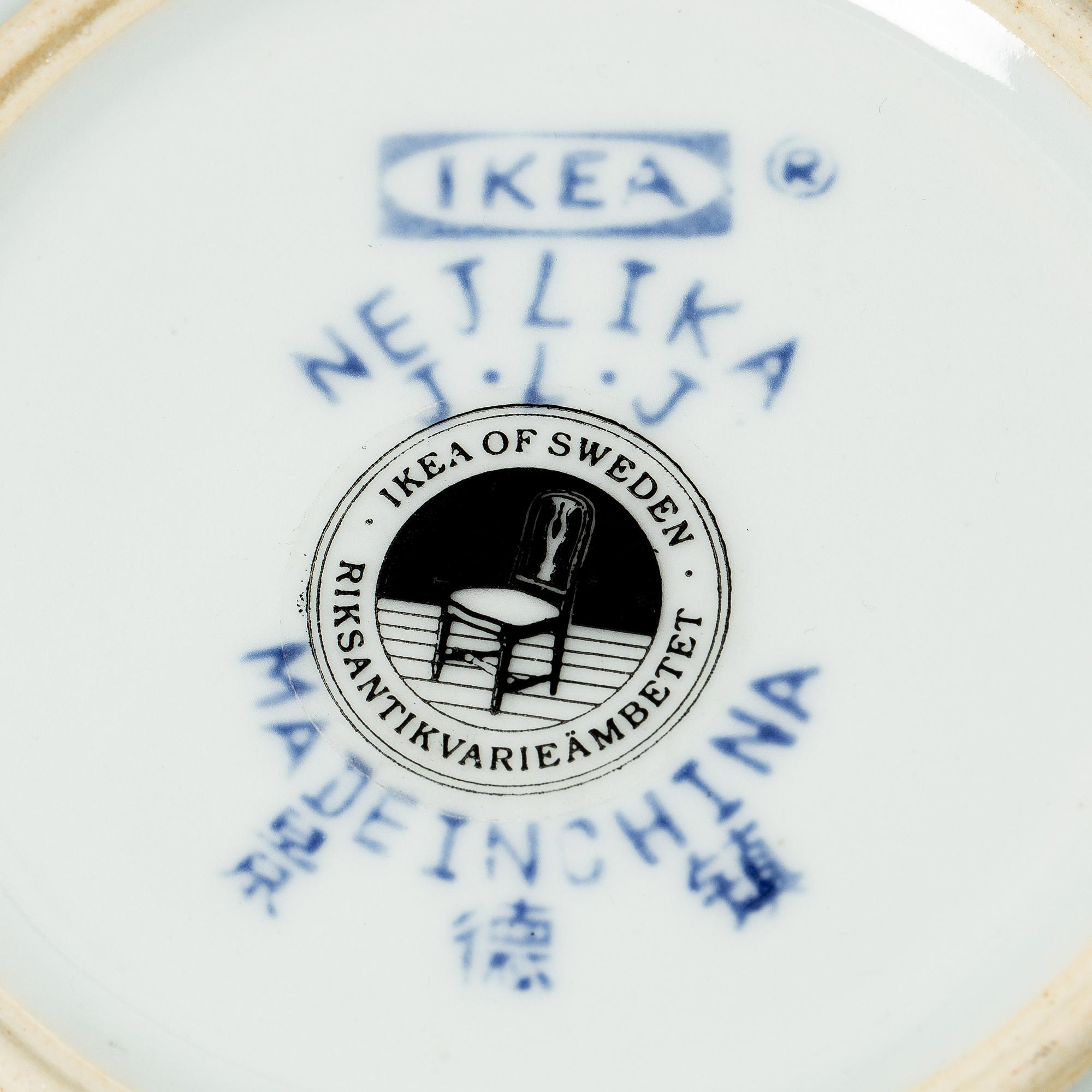 A 65-piece dinner service,  'Nejlika', from Ikea's 18th-century series, 1990s.