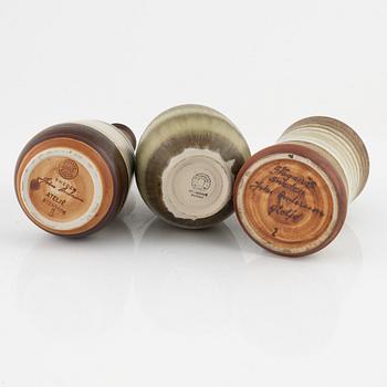 John Andersson, vaser, fat och skål, 6 st. Höganäs.