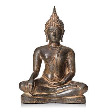 904. Buddha Shakyamuni, brons Thailand/Siam, troligen Lanna, 1700-tal.