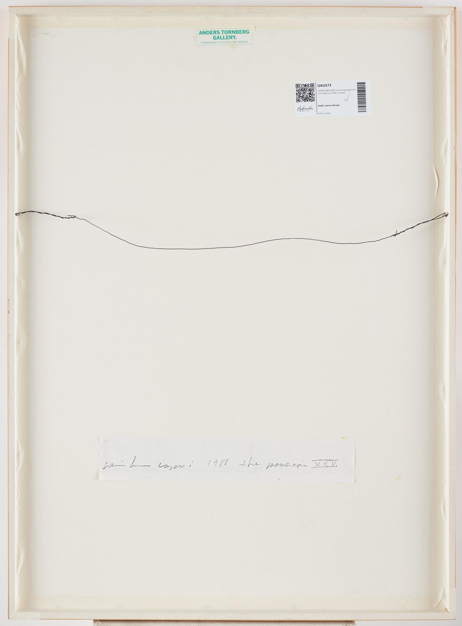 JAMES BROWN, drawing signed and dated 1988 on verso.