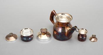 KAFFESERVIS, 3 delar, silver, Eric Löfman, MGAB, Uppsala, bla 1972, vikt ca 767g.