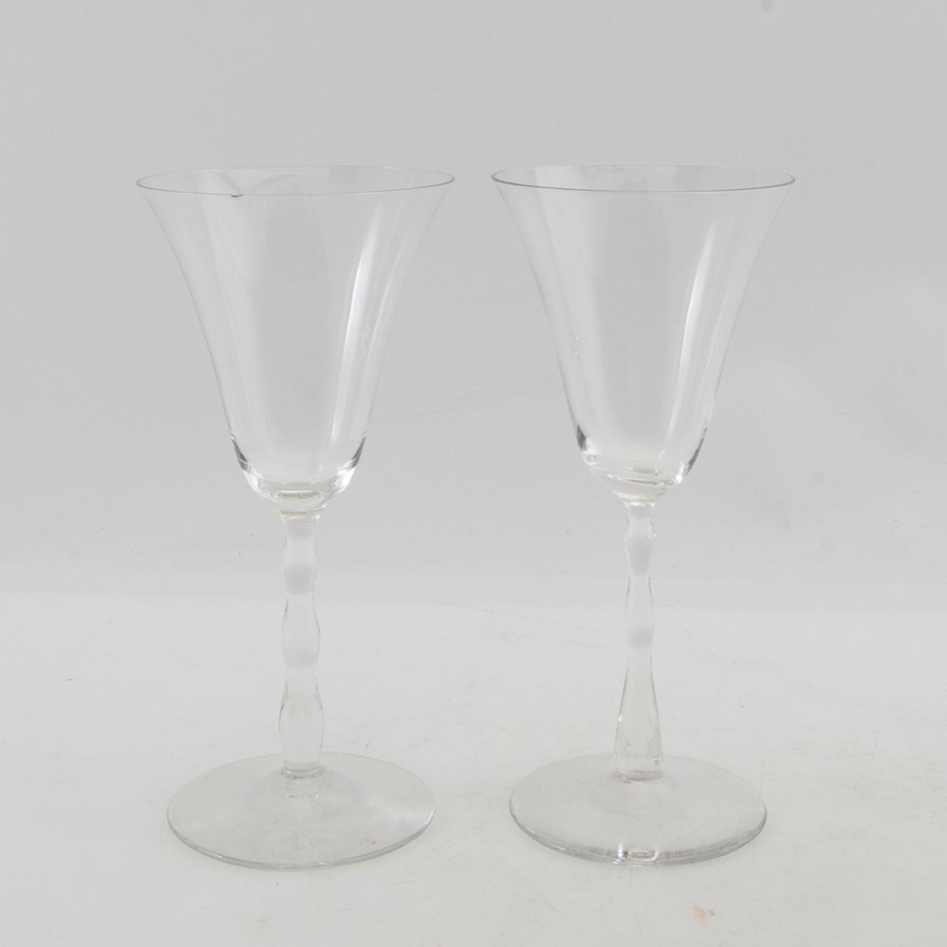 Simon Gate, wine glasses 15 pcs and decanters 2 pcs first half of the 20th century.