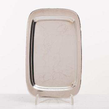 Markströms Guldsmeds Ab, A Swedish silver cream jug, sugar bowl and tray, Uppsala 1970.