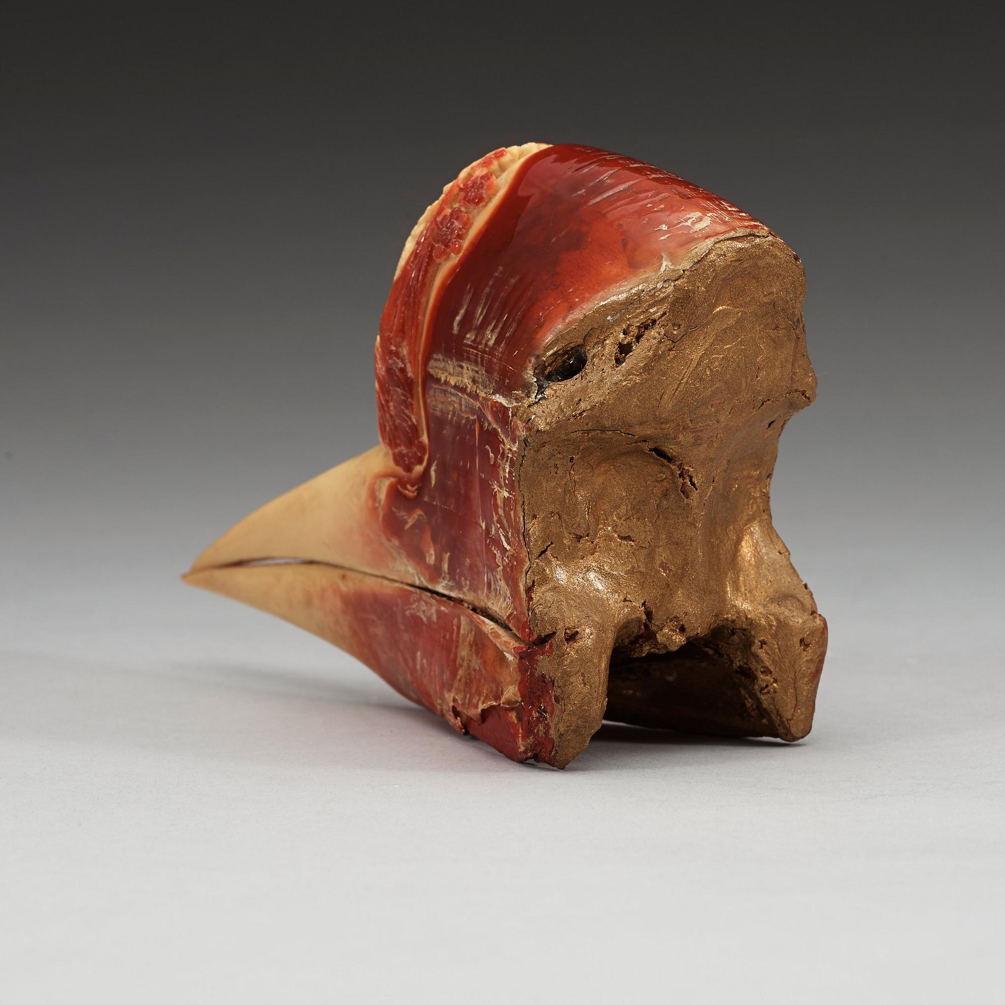 SKULPTUR, hornbill. Qing dynastin, 1800-tal.