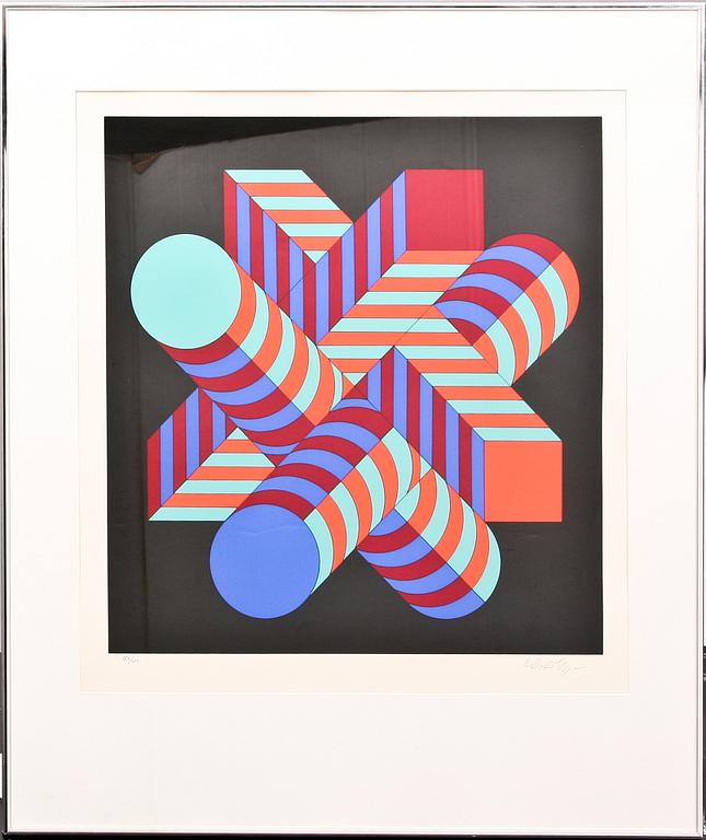 VICTOR VASARELY,  färgserigrafi, sign och numr 183/250.