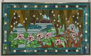 FÖNSTER med BLYINFATTNING, jugendstil, 1900/2000-tal.