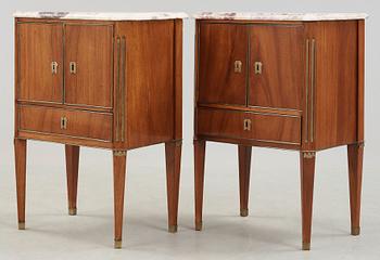 A pair of late Gustavian late 18th century chamber pot cupboards.