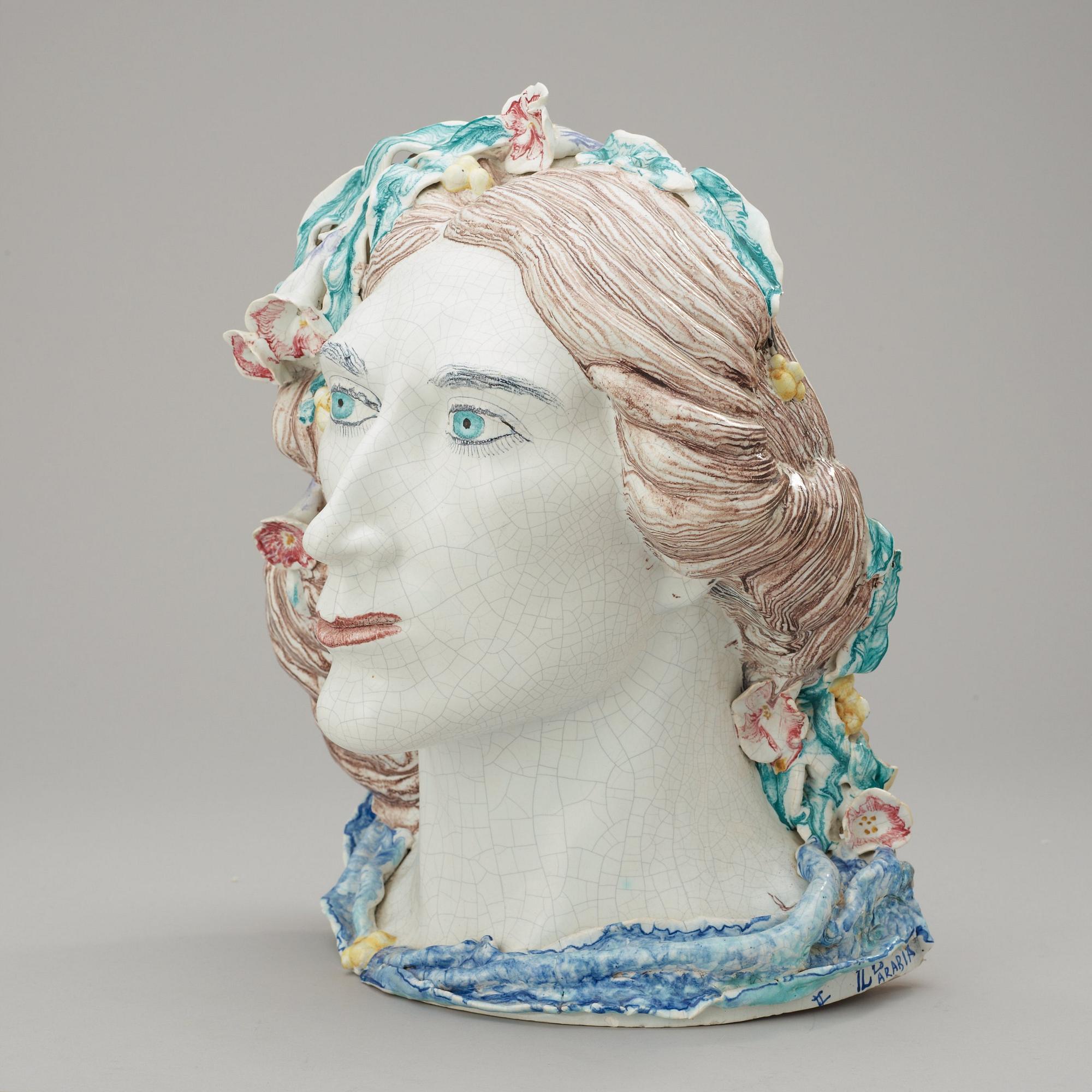TYRA LUNDGREN, byst, självporträtt, Arabia 1928.