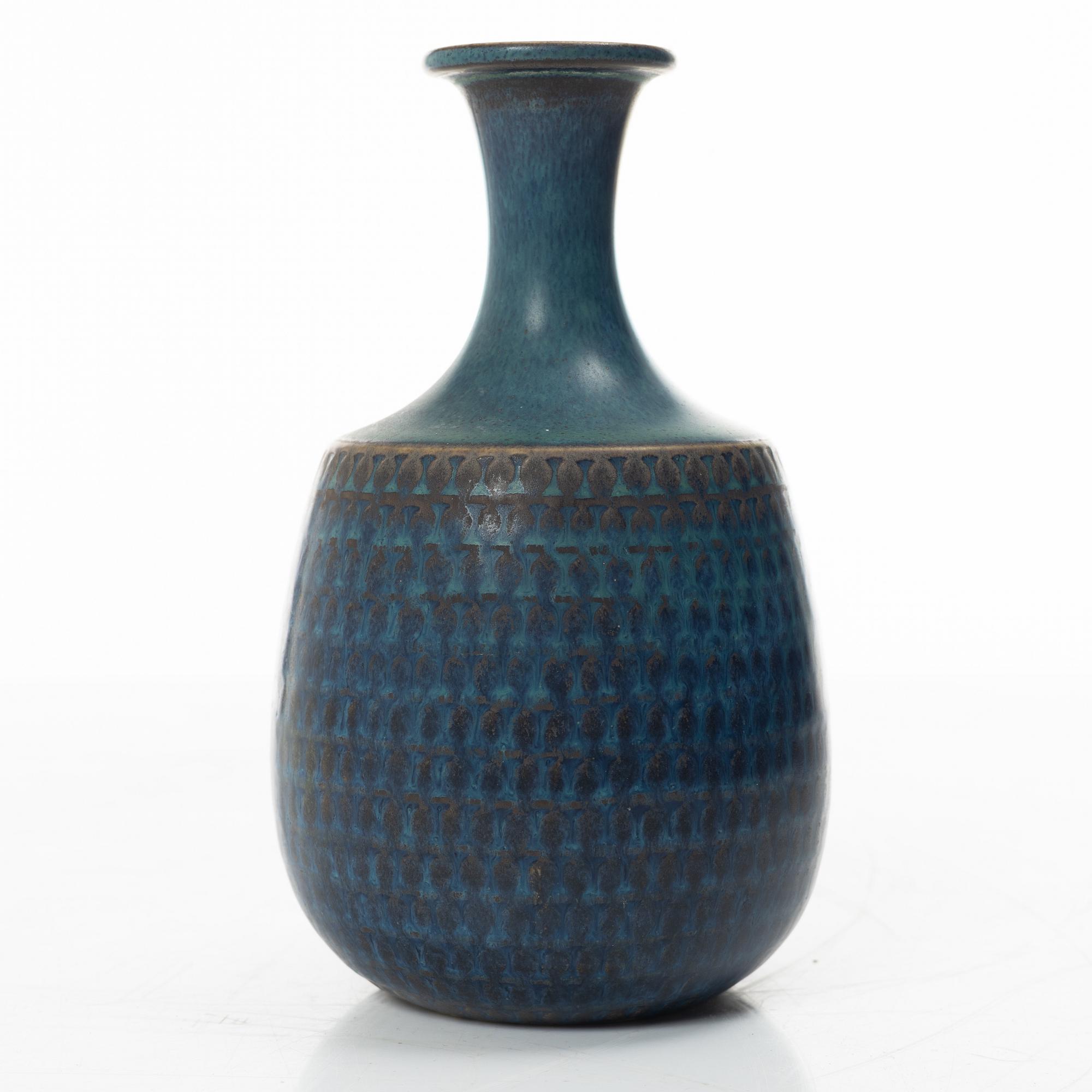 Stig Lindberg, a stoneware vase, Gustavsberg Studio 1964.