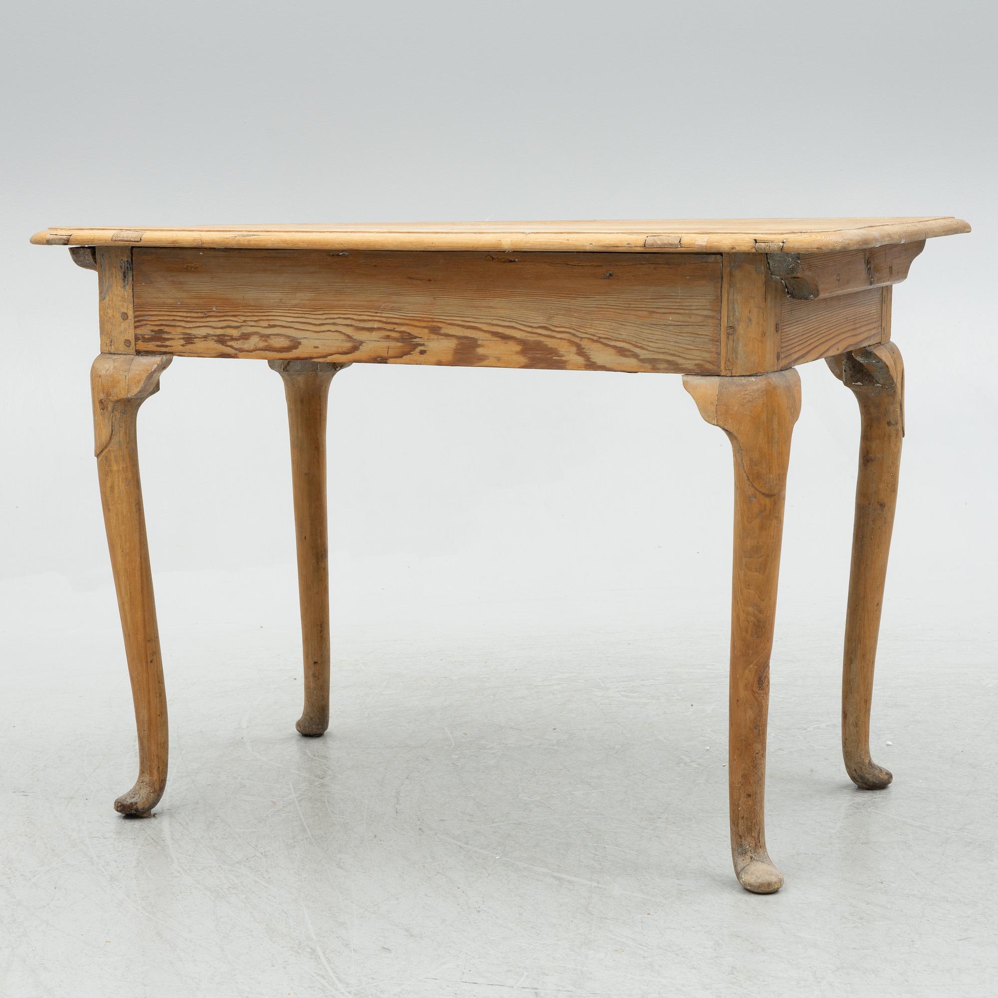 A Swedish late baroque pine desk, later part 18th century.