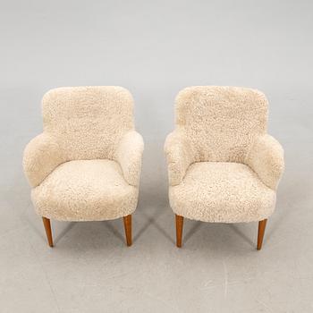 Armchairs, a pair from the 1940s.