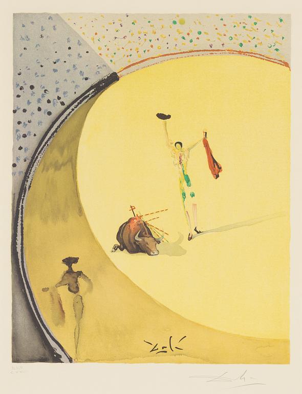 Salvador Dalí, lithograph in colours, 1970, signed LVII/CXXV.