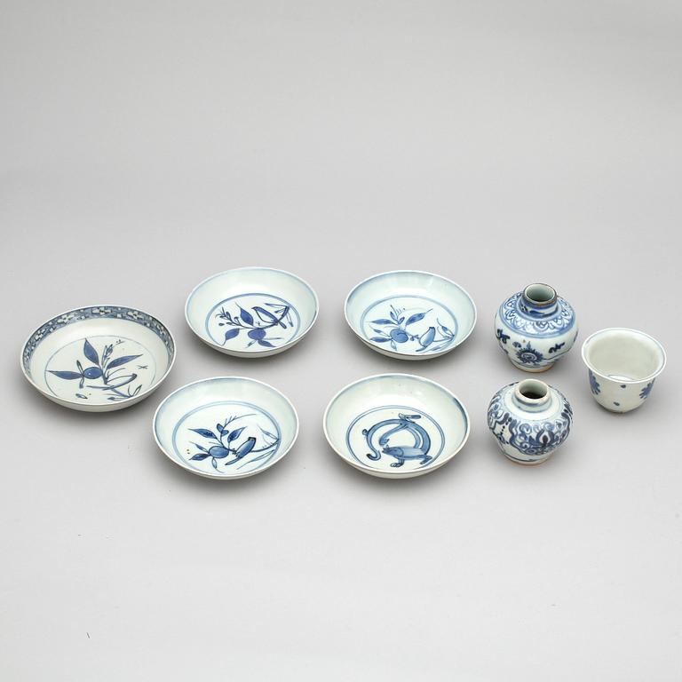 PARTI KINAPORSLIN, 8 delar, bla Ming, Kina.