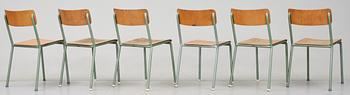 STOLAR, 6 st, Grythyttan Stålmöbler, 1950/60-tal.